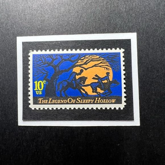 1974 Sleepy Hollow Framed Postage Stamp Art 4x4 #1548 - Picture 2 of 5